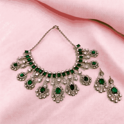 Green Moissanite Necklace | Premium Sparkling Design