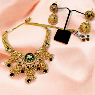 Golden Temple Necklace | Traditional South Indian Design