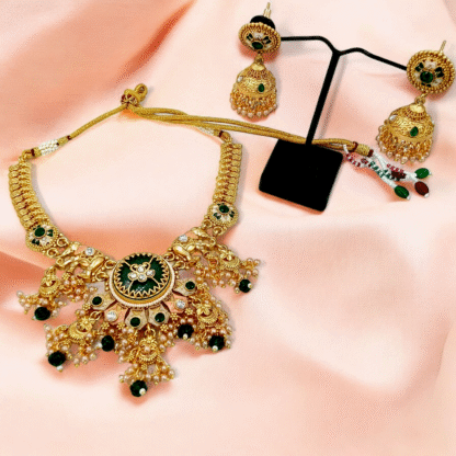 Golden Temple Necklace | Traditional South Indian Design
