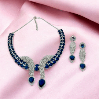 Blue AD Necklace | Elegant Party & Festive Wear
