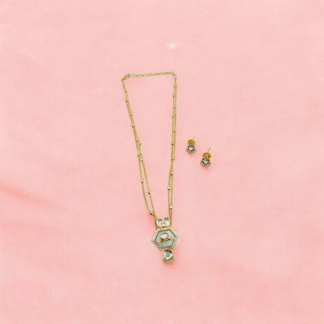 Mint Colour AD Pendant Set | Elegant Designer Jewellery