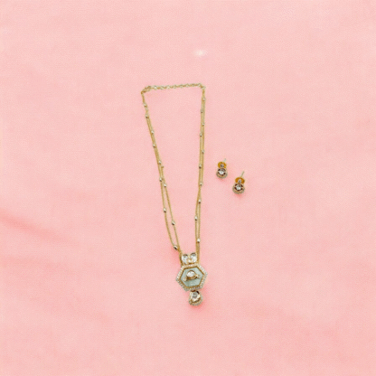 Mint Colour AD Pendant Set | Elegant Designer Jewellery
