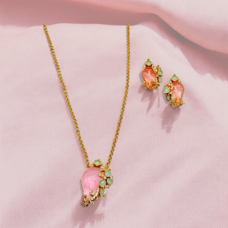 Peach Pendant Set | Elegant Designer Jewellery