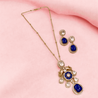 Blue Moissanite Pendant Set | Elegant Sparkling Jewellery
