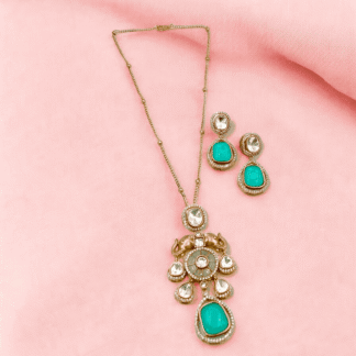 Mint Moissanite Pendant Set | Elegant Sparkling Design