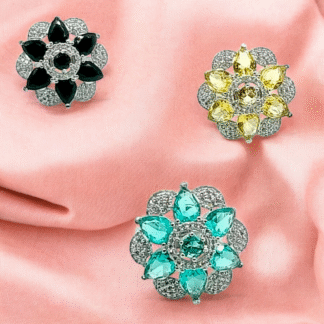 Golden AD Adjustable Ring | Elegant Sparkle for Every Occasion