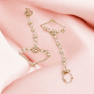White Kundan Hathphool Bracelet | Elegant Bridal Hand Ornament