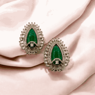 Green Moissanite Tops | Elegant Sparkling Earrings