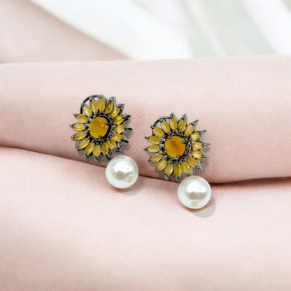 Yellow AD Tops | Elegant Designer Stud Earrings