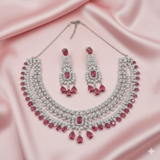 Ruby Royale AD Diamond Necklace Set