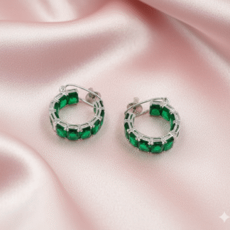 Emerald Green AD Bali Earrings