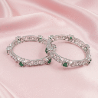 Silver Emerald Royal AD Bangles