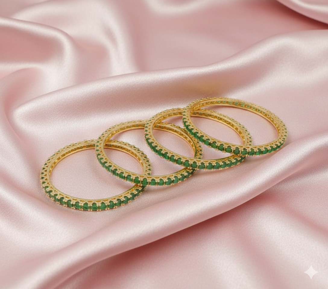 Emerald Glow AD Bangles