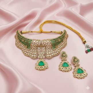 Emerald Green Moissanite Choker Set