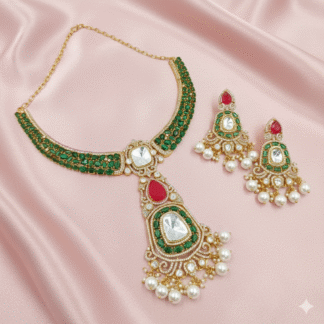 Emerald Ruby Moissanite Hasli Set