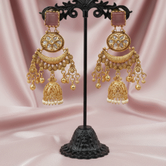 Rani Pink Heritage Jhumki Earrings