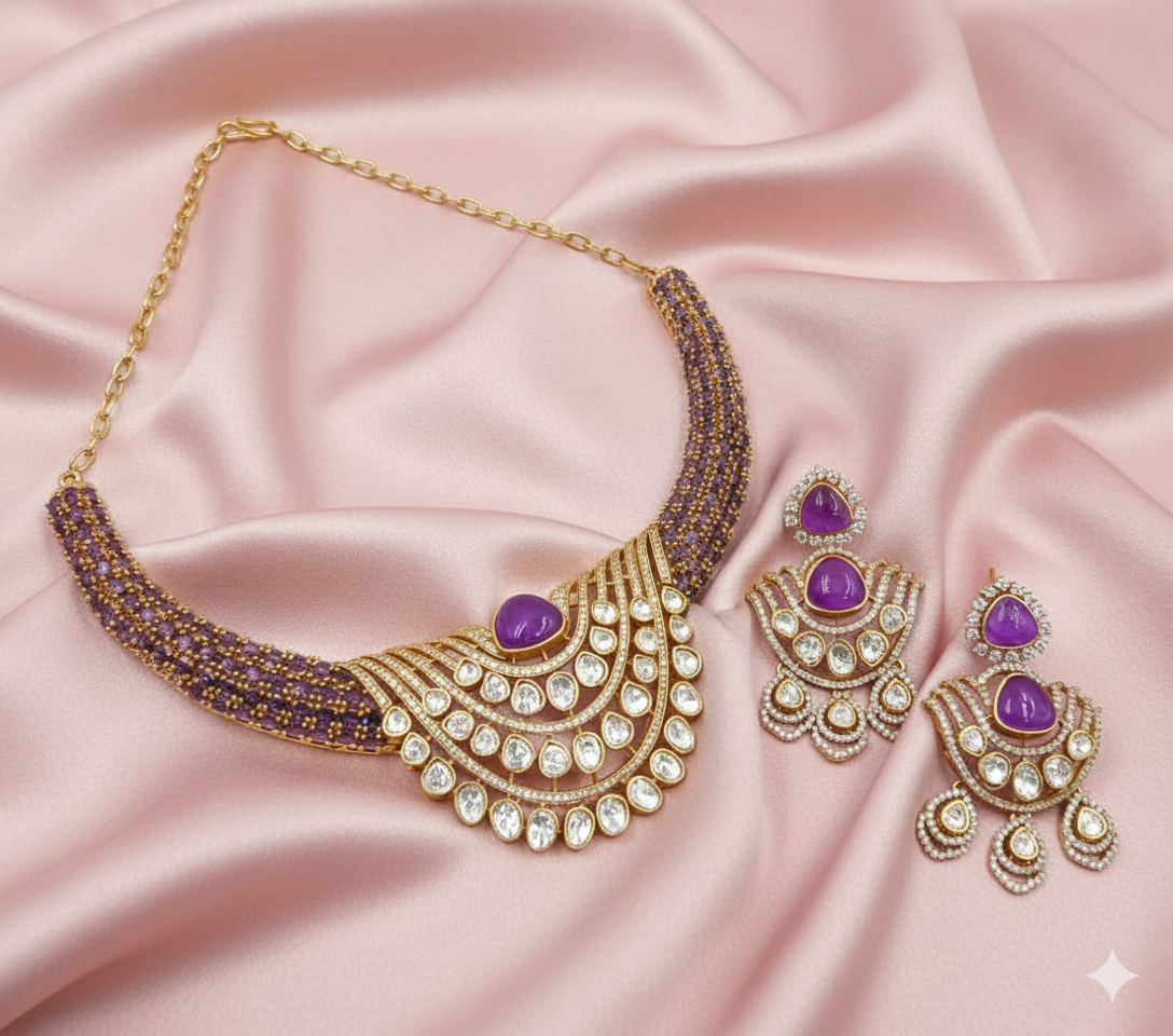 Purple Moissanite Hasli