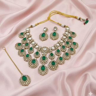 Aqua Moissanite Heavy Necklace Set