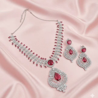 Ruby Red AD Necklace Set