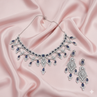 Sapphire Elegance AD Necklace Set