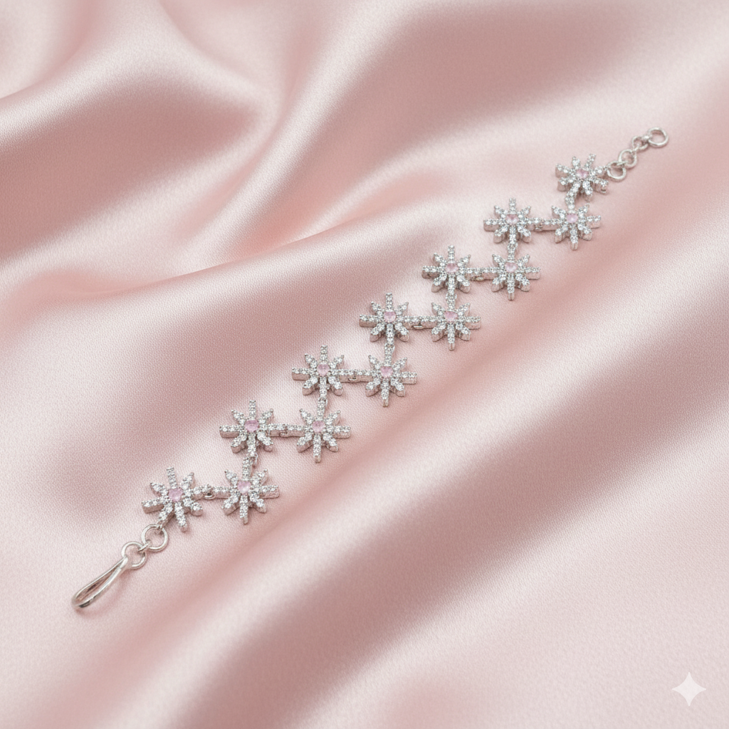 Silver-Tone Floral AD Bracelet