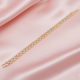 Gold-Tone AD Diamond-Link Bracelet