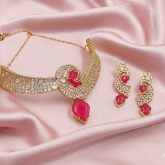 Royal Ruby Crescent Choker Set