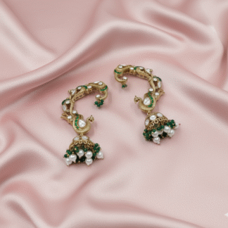 Emerald Peacock Moissanite Earcuff