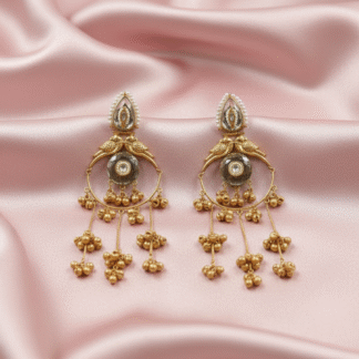 Silver Look Like Clear Crystal Hoop Jhumki Earrings