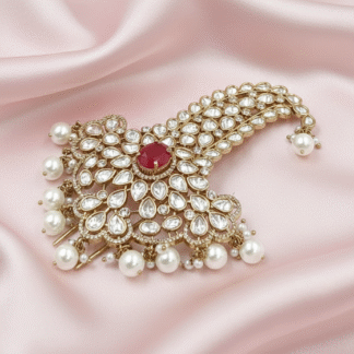 Heritage Moissanite Polki Chandbali Earrings