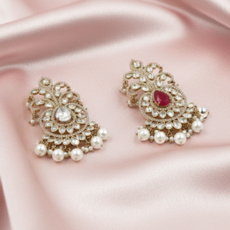 Kalki Majestic Moissanite Polki Drop Earrings