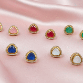 Heritage Moissanite Polki Teardrop Drop Earrings