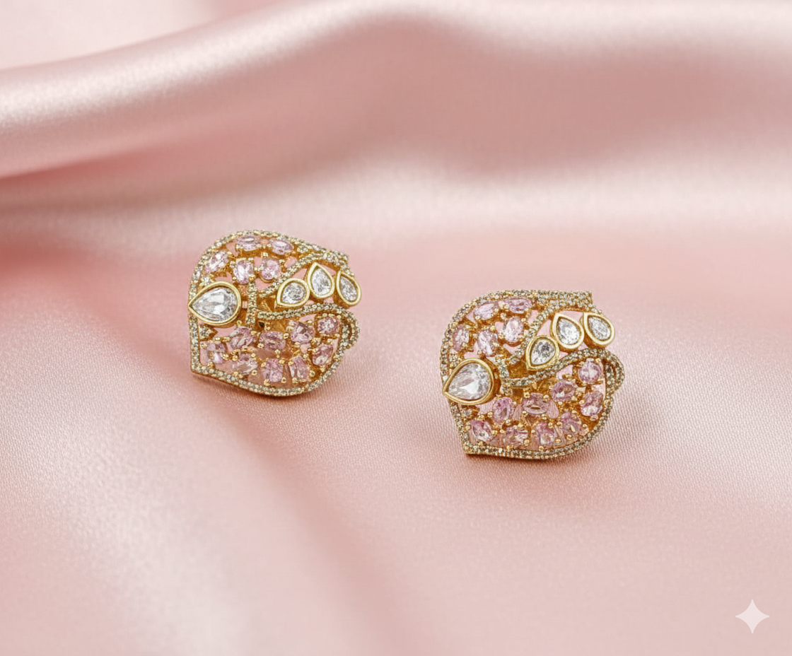 Heritage Moissanite Polki Teardrop Drop Earrings