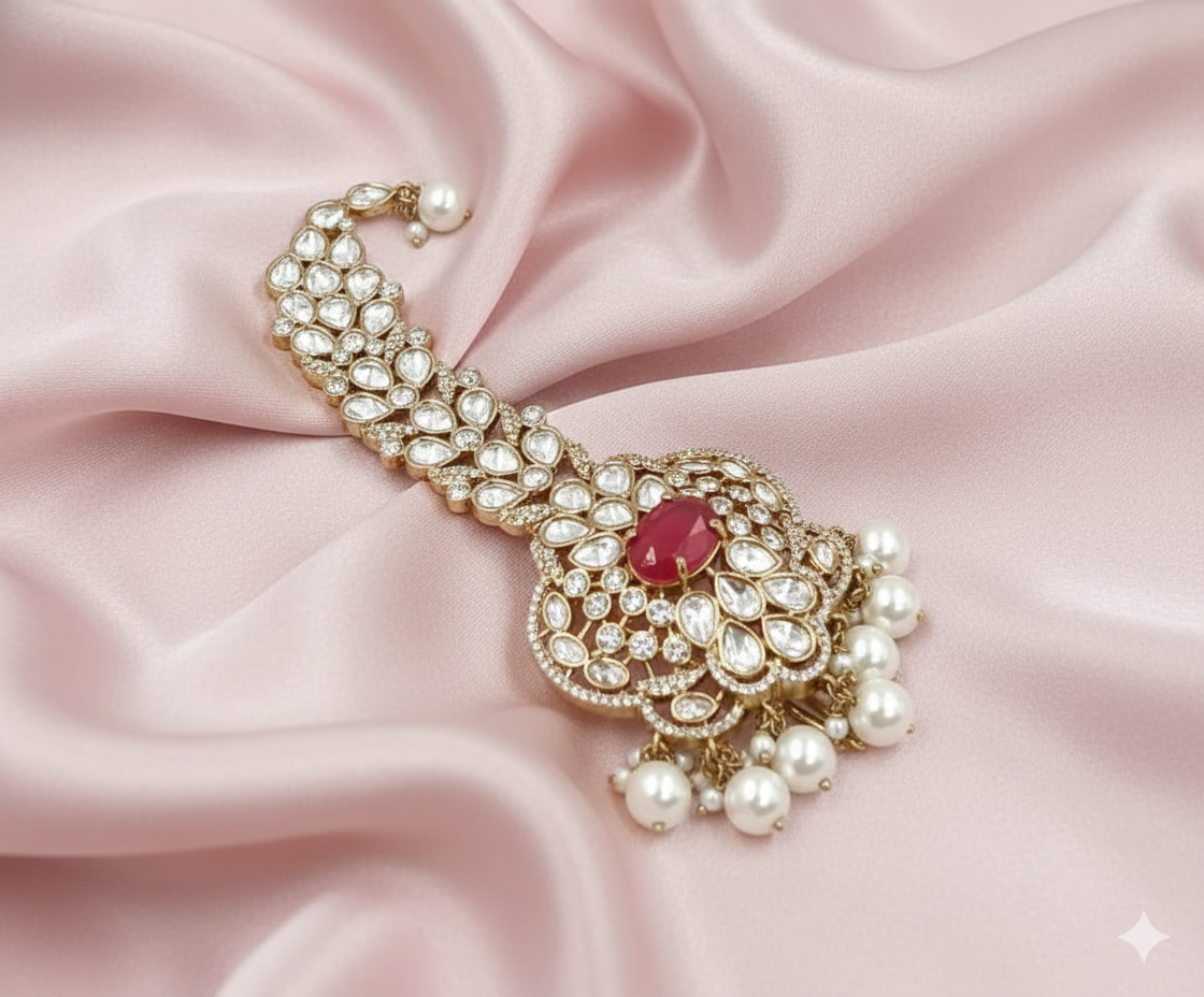 Heritage Moissanite Polki Teardrop Chandbalis