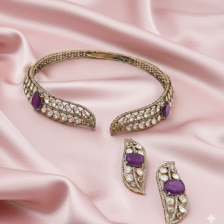Moissanite Hasli Set with Royal Purple Stones