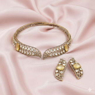 Moissanite Hasli Set with Champagne Yellow Stones