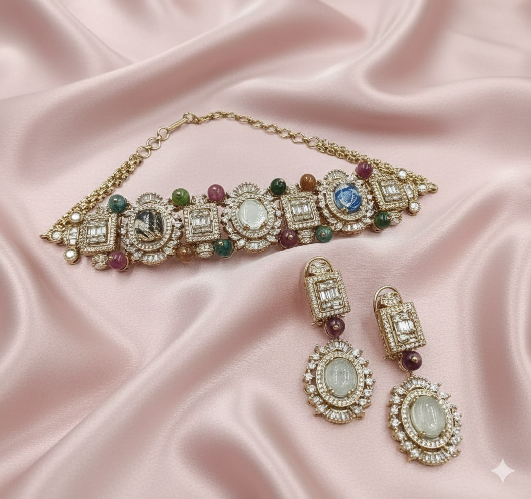 Heritage Sapphire Ivory Choker Set