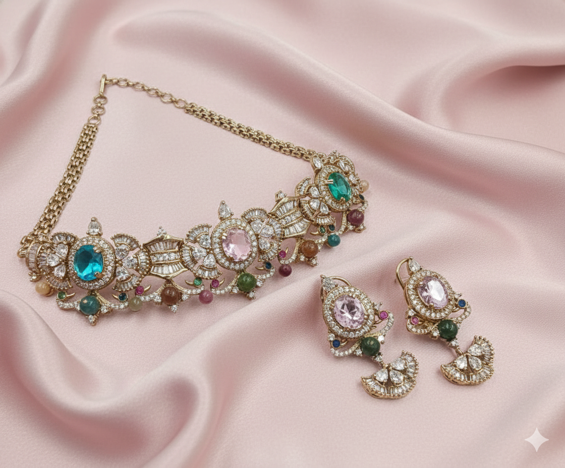 Heritage Aqua Blush Choker Set