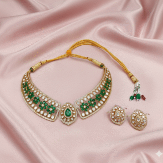Emerald Bloom Moissanite Necklace Set