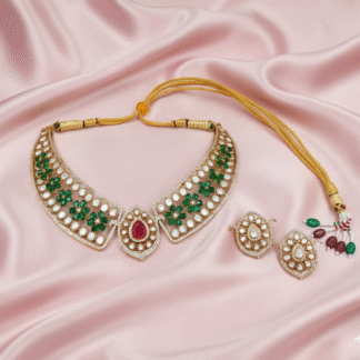 Emerald Bloom Moissanite Necklace Set