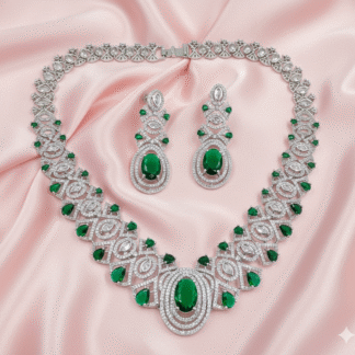 Emerald Green AD Necklace Set