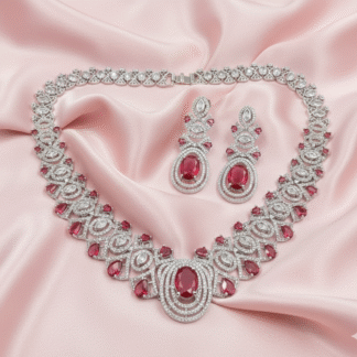 Ruby Red AD Necklace Set