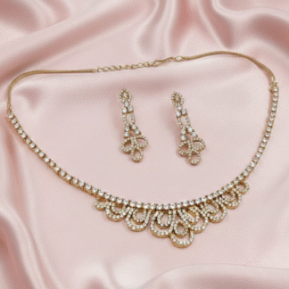 Majesty Mesh American Diamond Choker Set