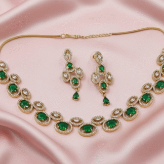 Classic Scalloped Fringe American Diamond Necklace