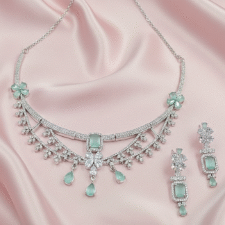 Imperial Crown American Diamond Statement Necklace Set