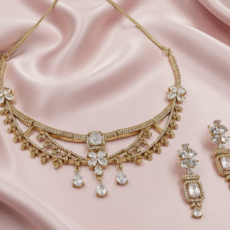 Imperial Gemstone & American Diamond Necklace Set