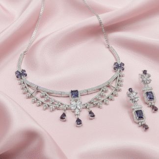 Imperial Crown American Diamond Statement Necklace Set