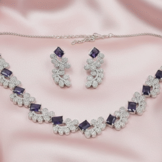 Blue AD Necklace Set