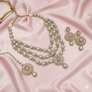 Mehandi Blush Pearl Layered Necklace Set