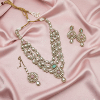 Mehandi Polish Dual Pastel Layered Necklace Set